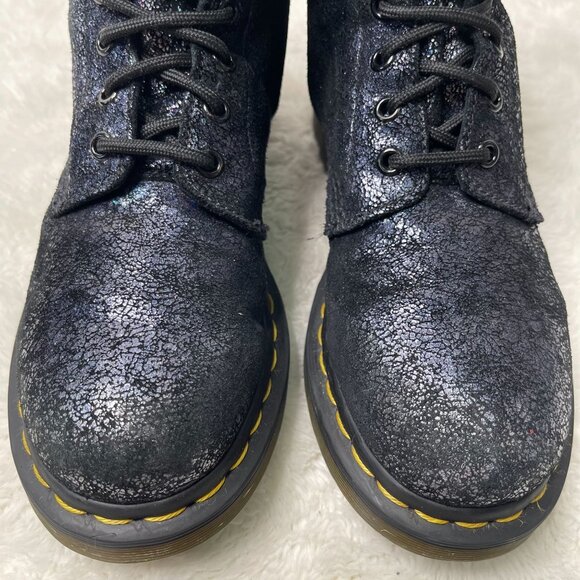 Dr. Martens #1460 Women's Black Pascal Iridescent Crackle Lace Up Boots Size 8 - Picture 2 of 11